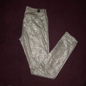 Jessica Simpson silver snake-embossed jeans